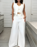 Women's Fashion Casual Vest Suit White
