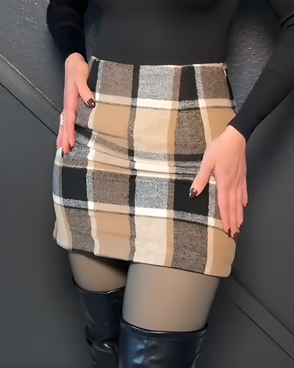 Women's Plaid Bodycon Skirt