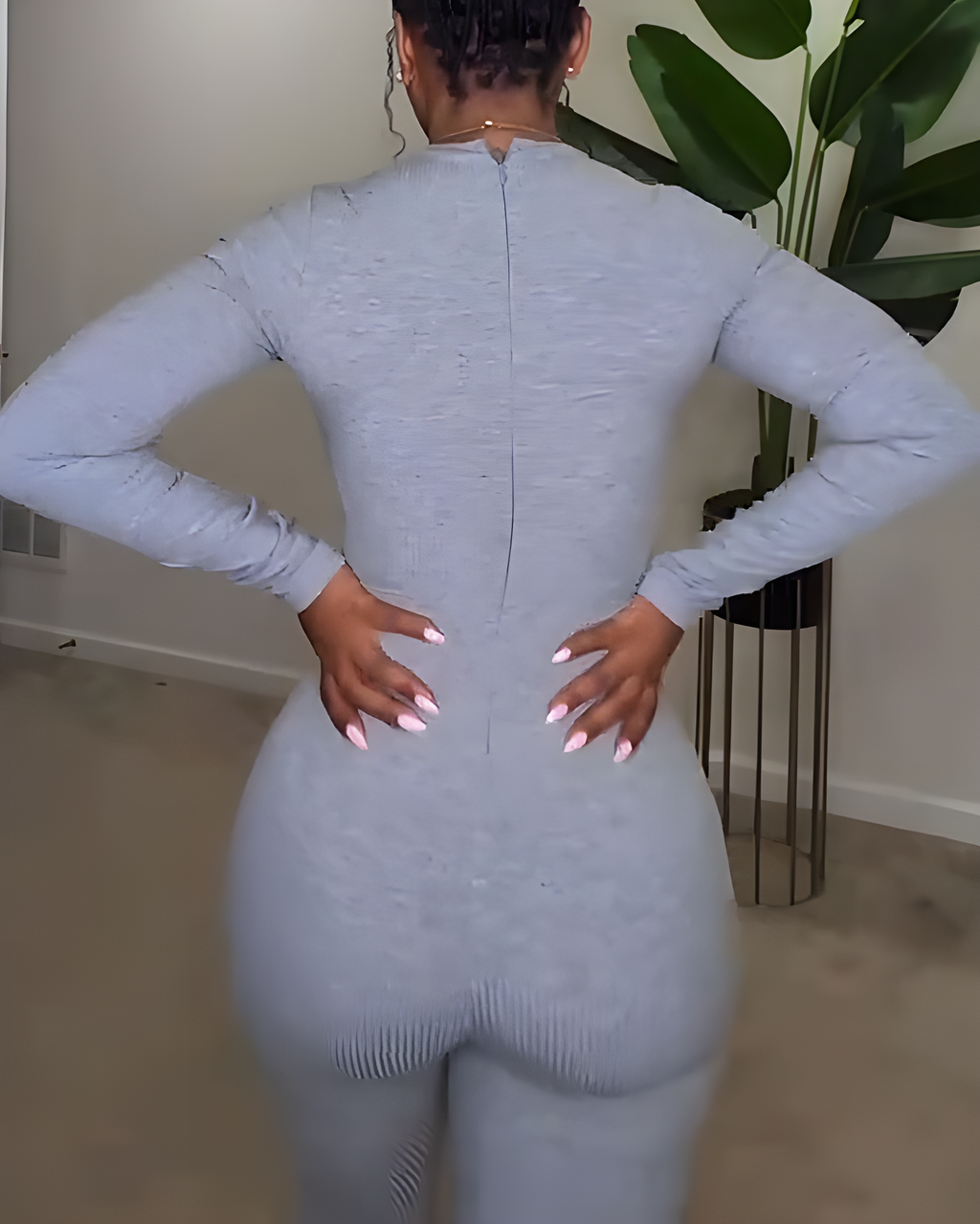 Women's Tight-Fitting Ribbed Slimming Jumpsuit