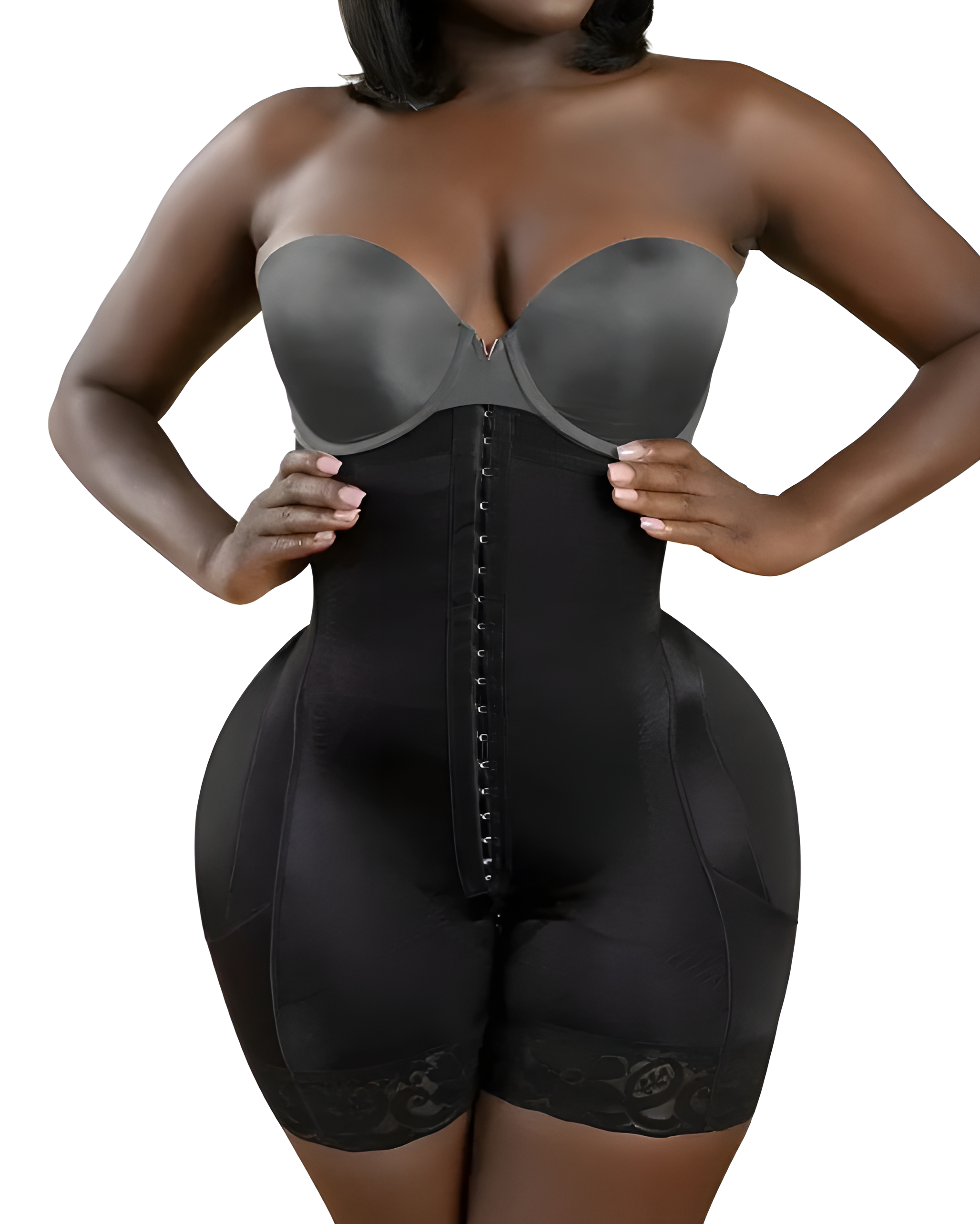 Detachable Strap Hook and Eye Shapewear Black