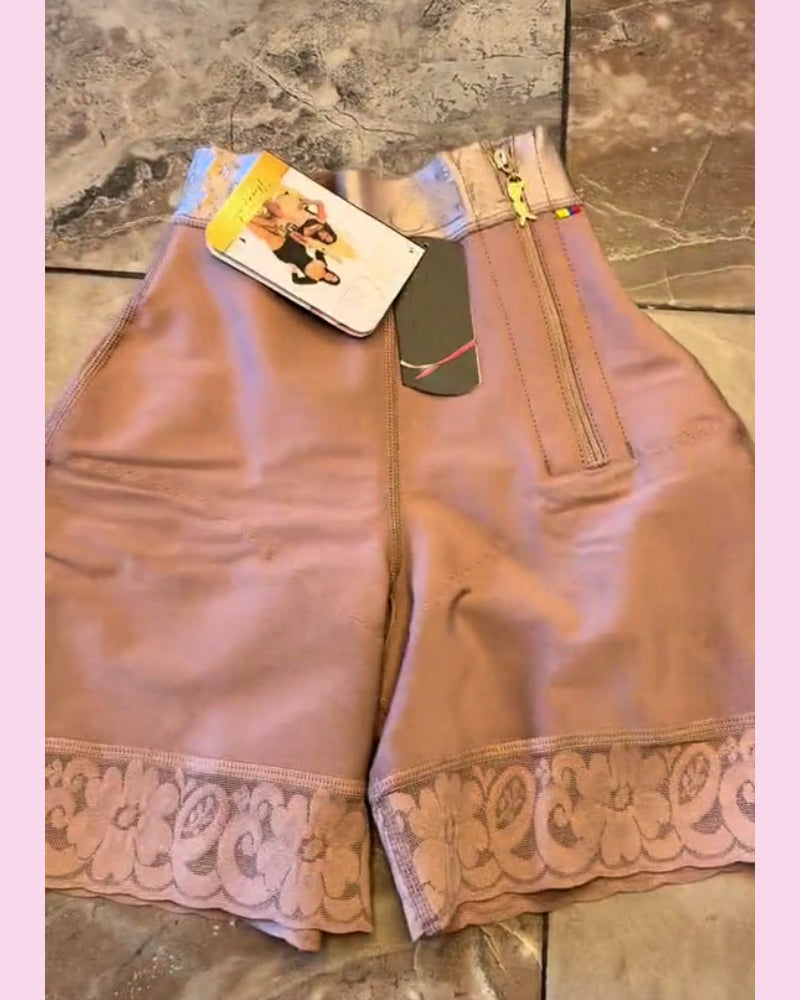 High Waist Side Zipper Butter Lifter Faja Shorts