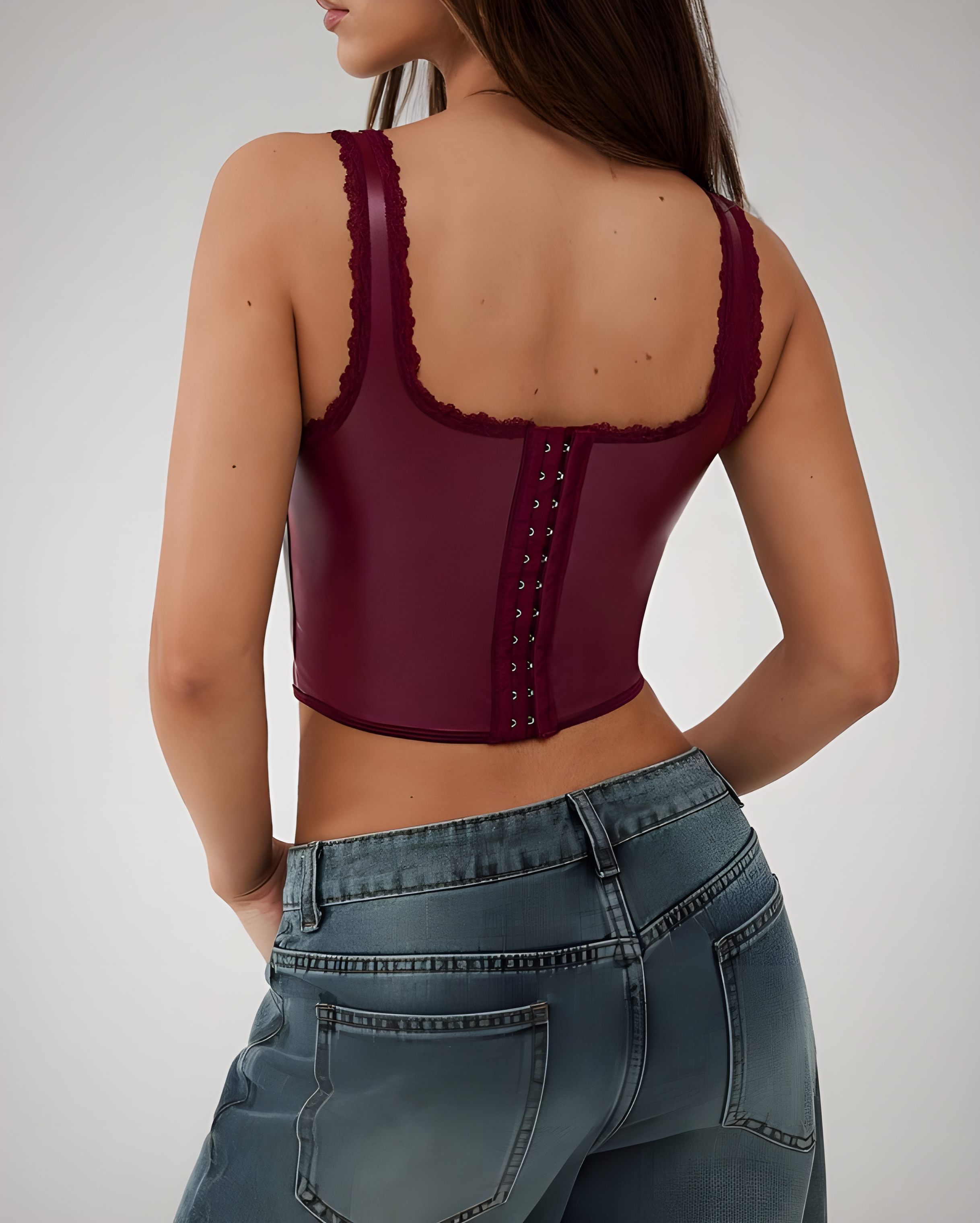 Women's Sexy Leather Corset Top
