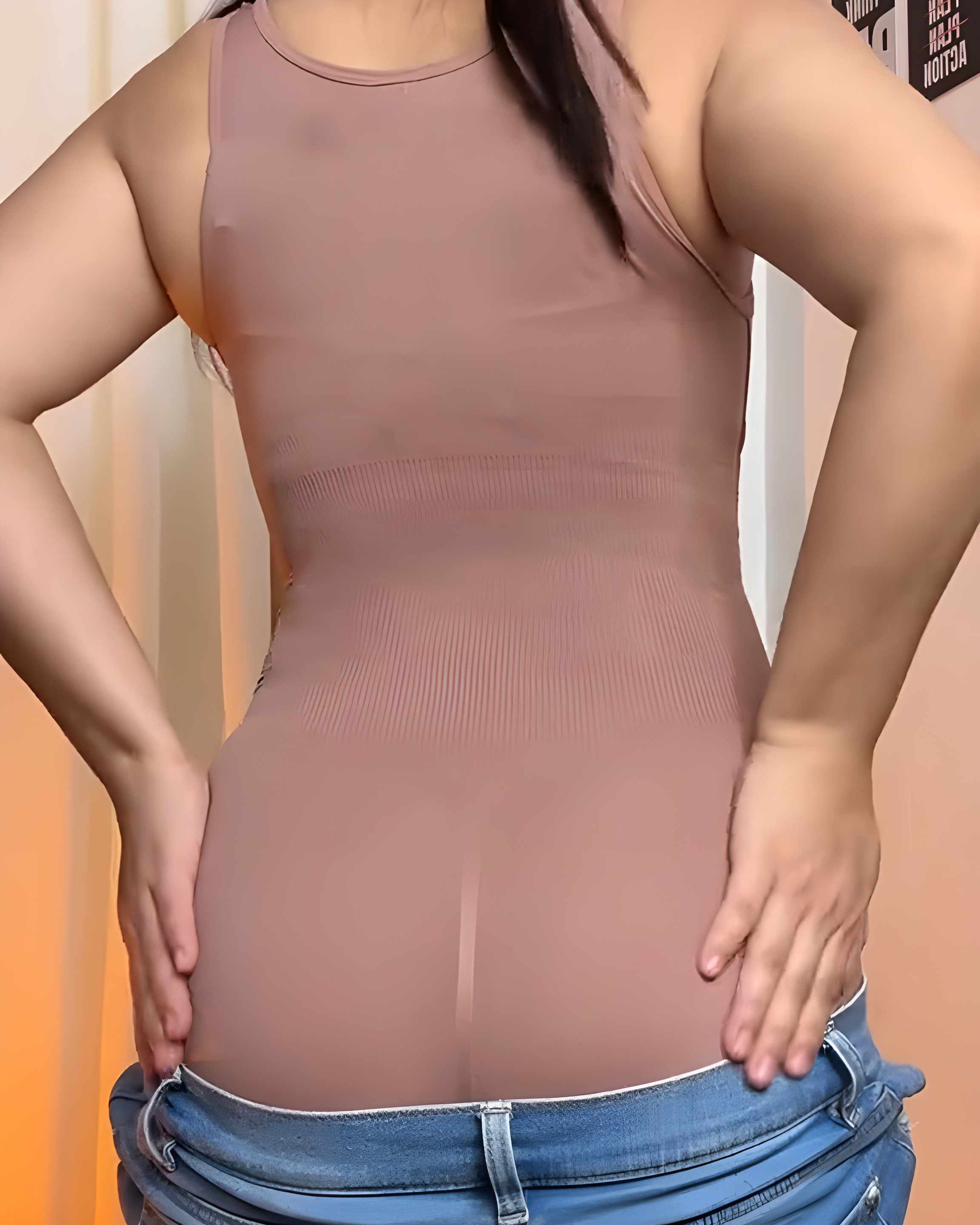 Seamless Comfortable Double-Layer Tummy Shaping Thong Bodysuit