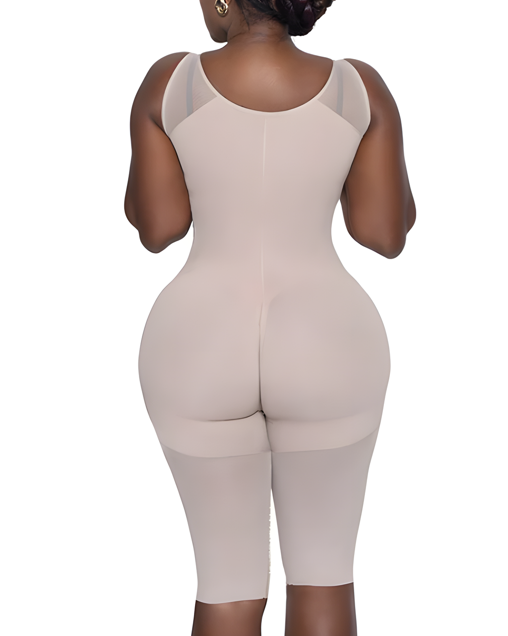 Sheer Mesh Open Chest Mid-Length Hook and Eye Shapewear