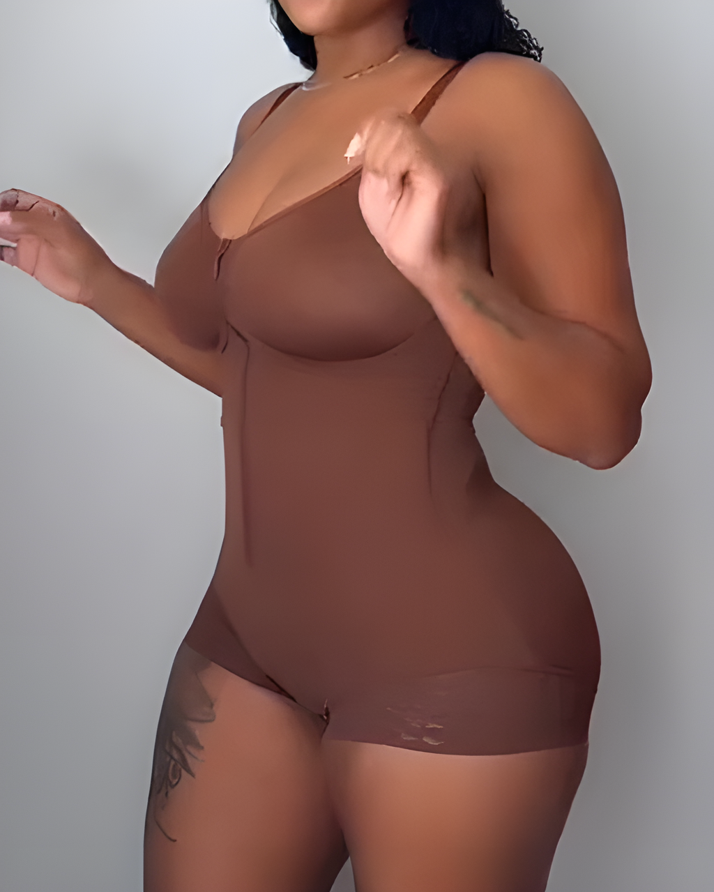 Front-Zip Sleeveless Tummy Sculpt Bodysuit