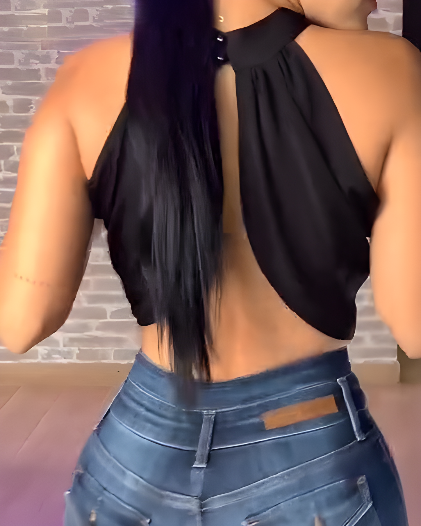 Sexy Halter Neck Irregular Backless Top