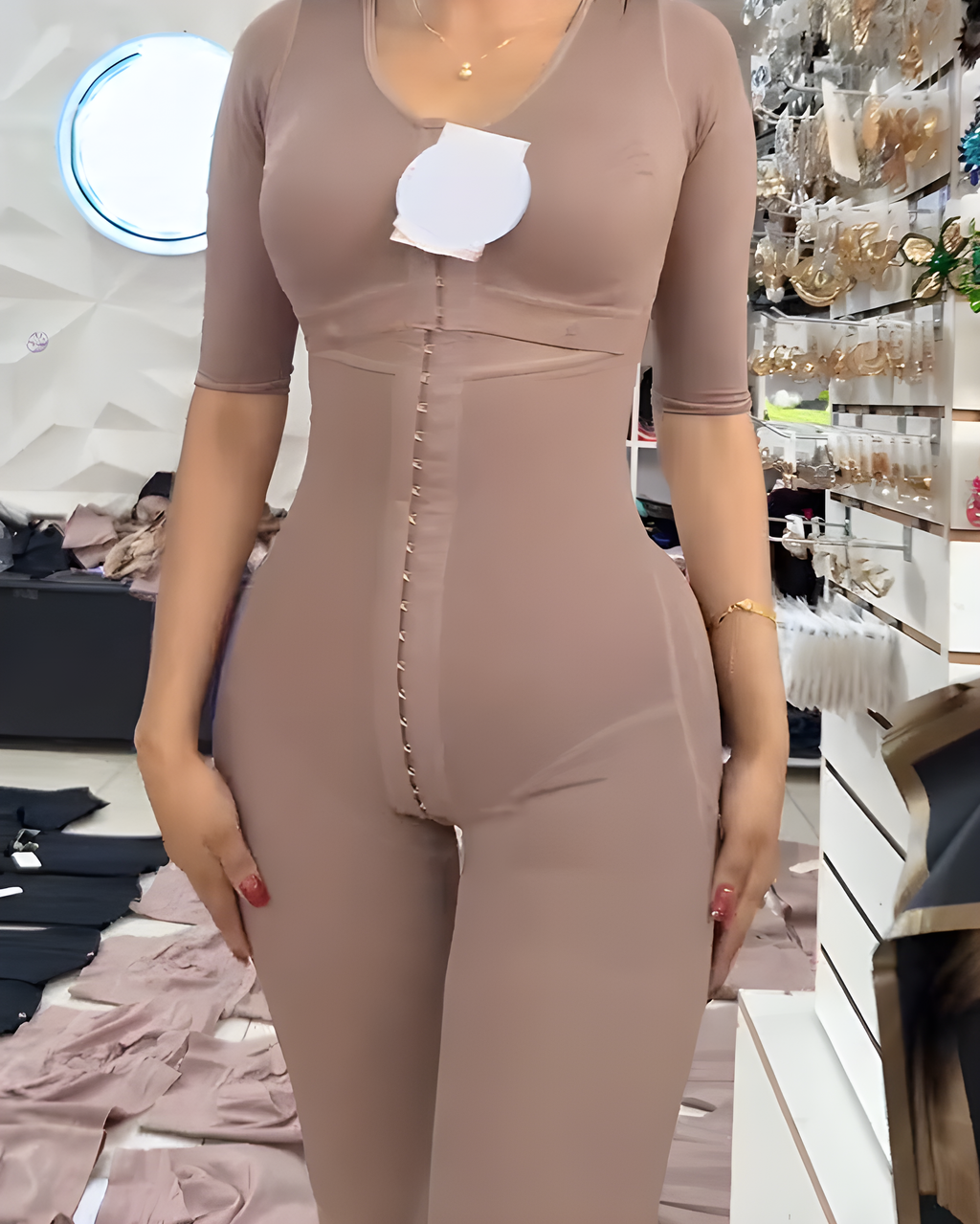 Tummy Sculpting Mid-Length Sleeve Shapewear