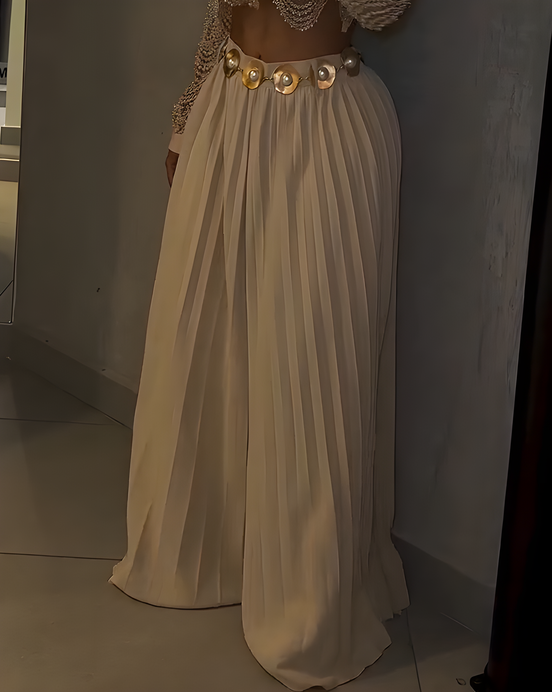 Women's Casual Ruched Wide-Leg Pants