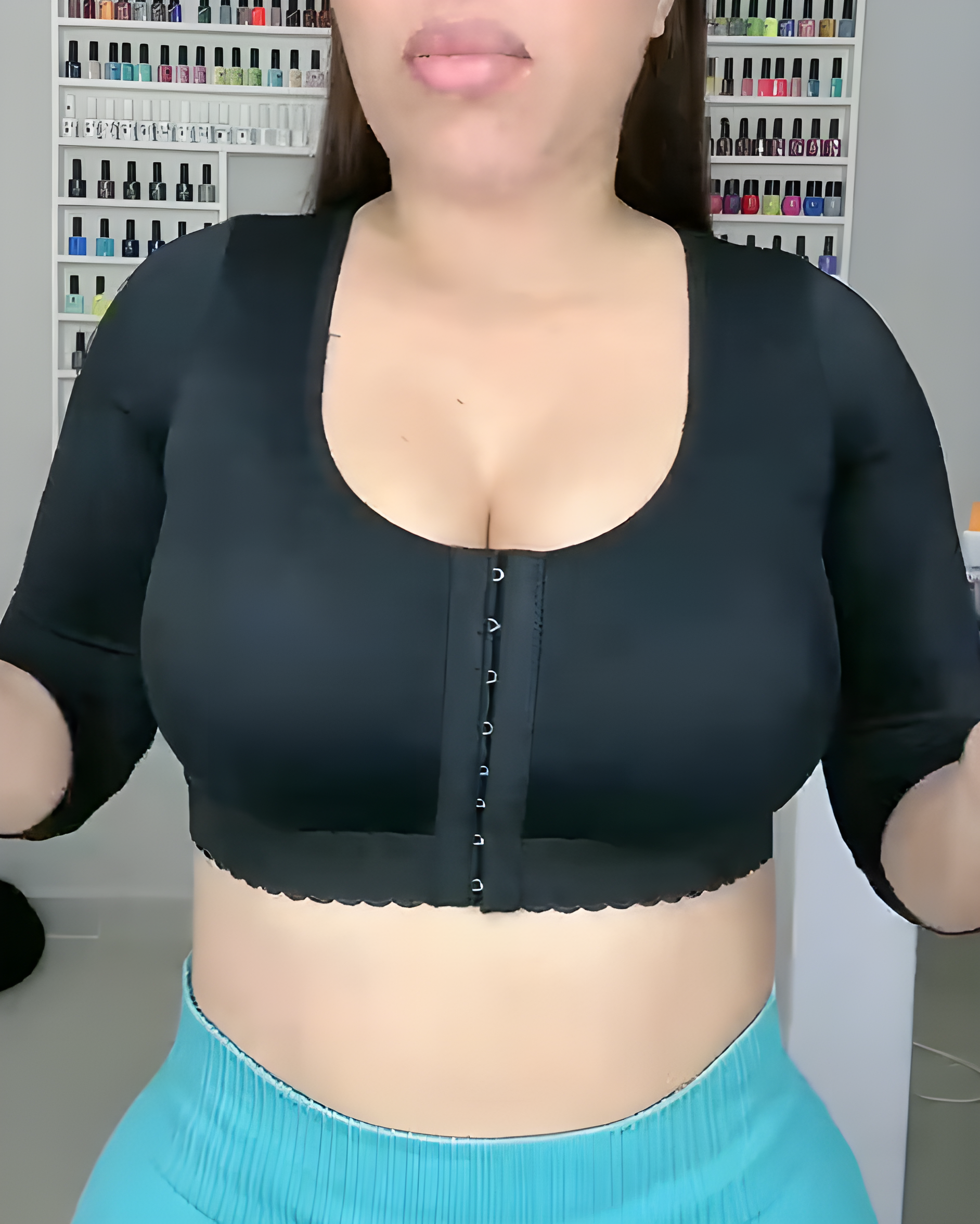 Women's 3-Rows Hook Eye Mid-Length Sleeve Shaping Bra