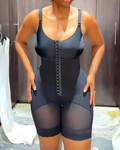 Lace Trim Tummy Sculpting Full Body Shaper Black