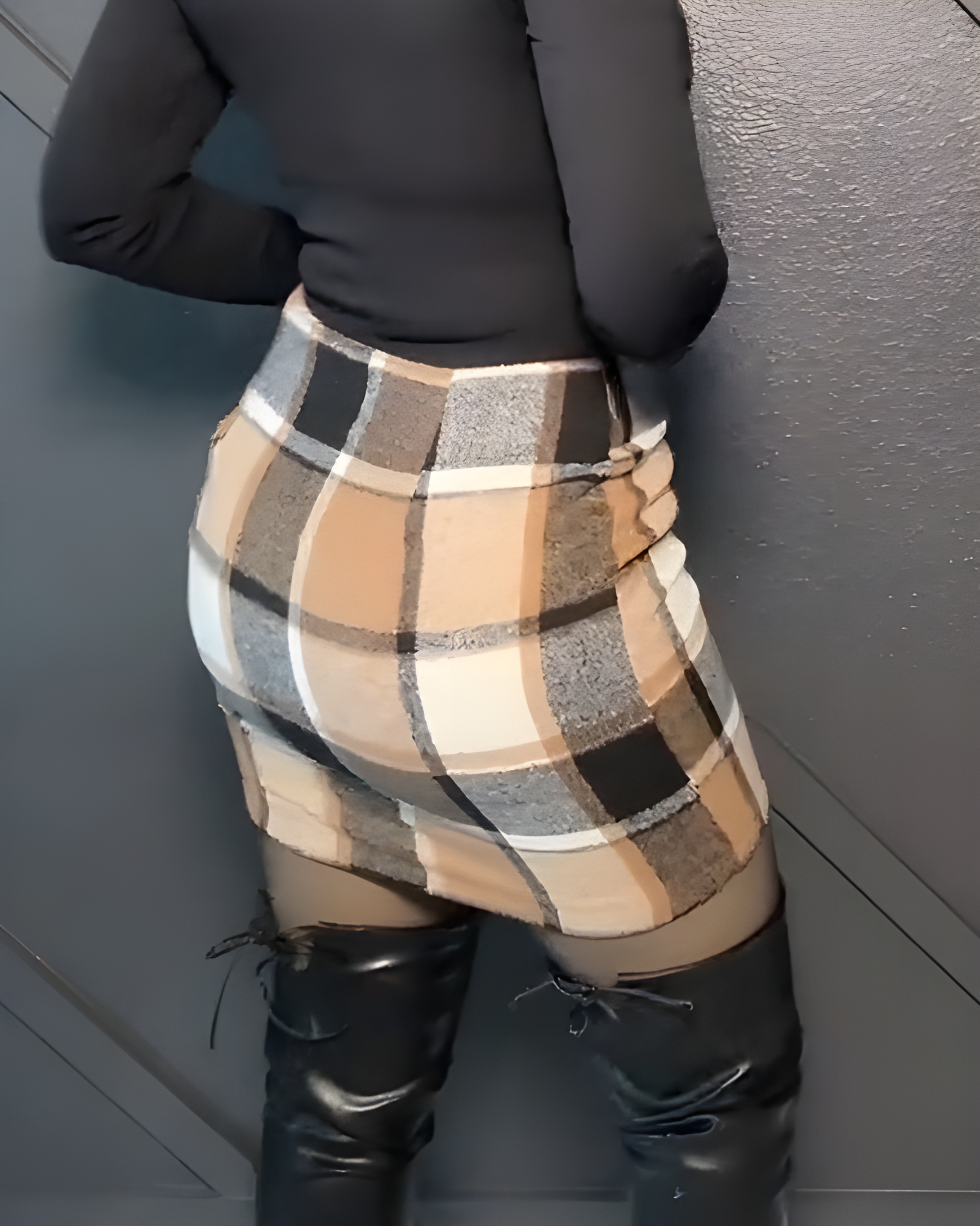 Women's Plaid Bodycon Skirt
