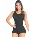 Hook And Eye Closure Breast Support Tummy Control Bodyshaper Black