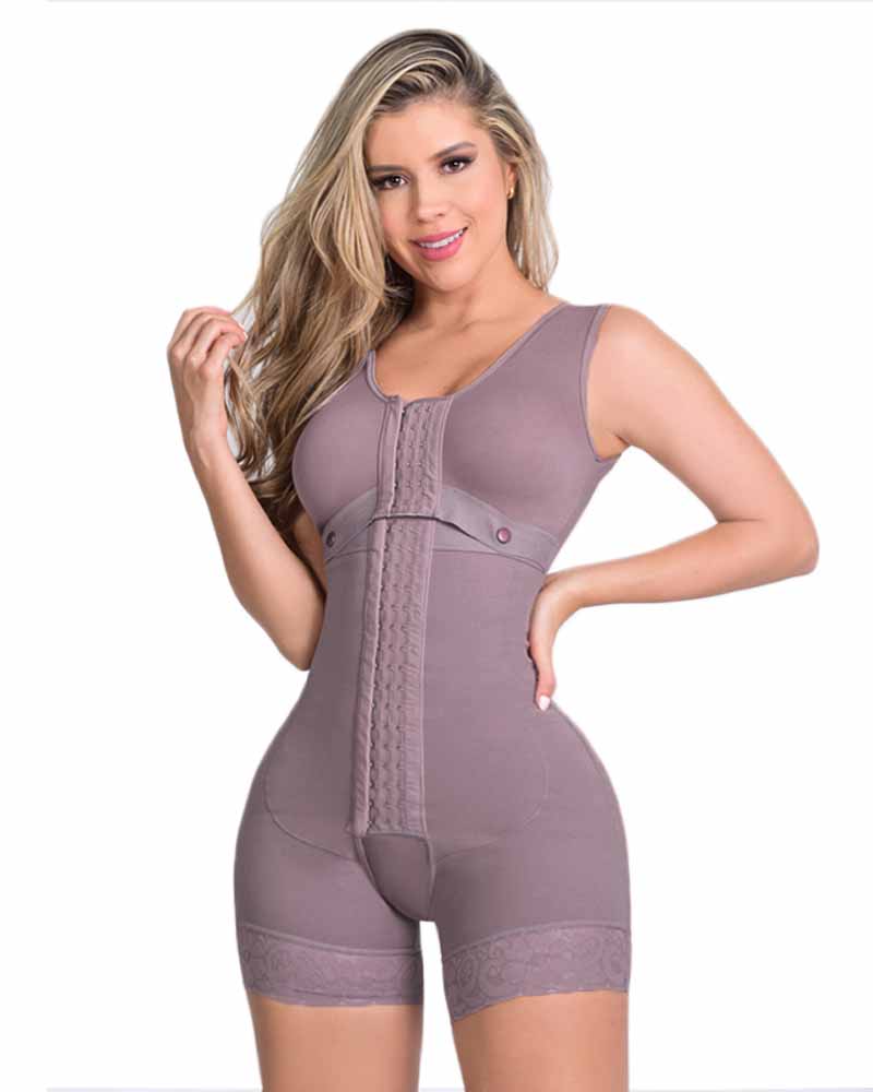High Compression With Hook And Eye Front Closure Shapewear Purple