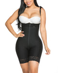 High Waisted Slimming Tummy Control Butt Lifting Zip-up Shaping Shorts Black