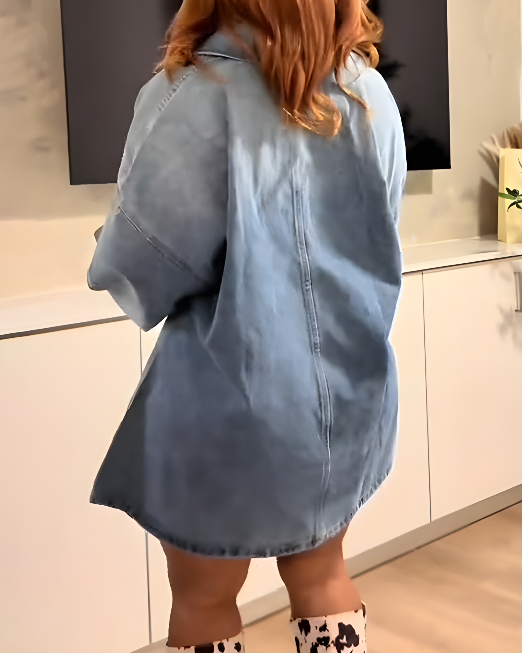 Stylish Collared Loose Denim Dress