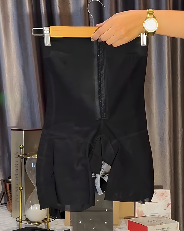 Mesh Butt Enhance Hook Eye Shaping Shorts Black
