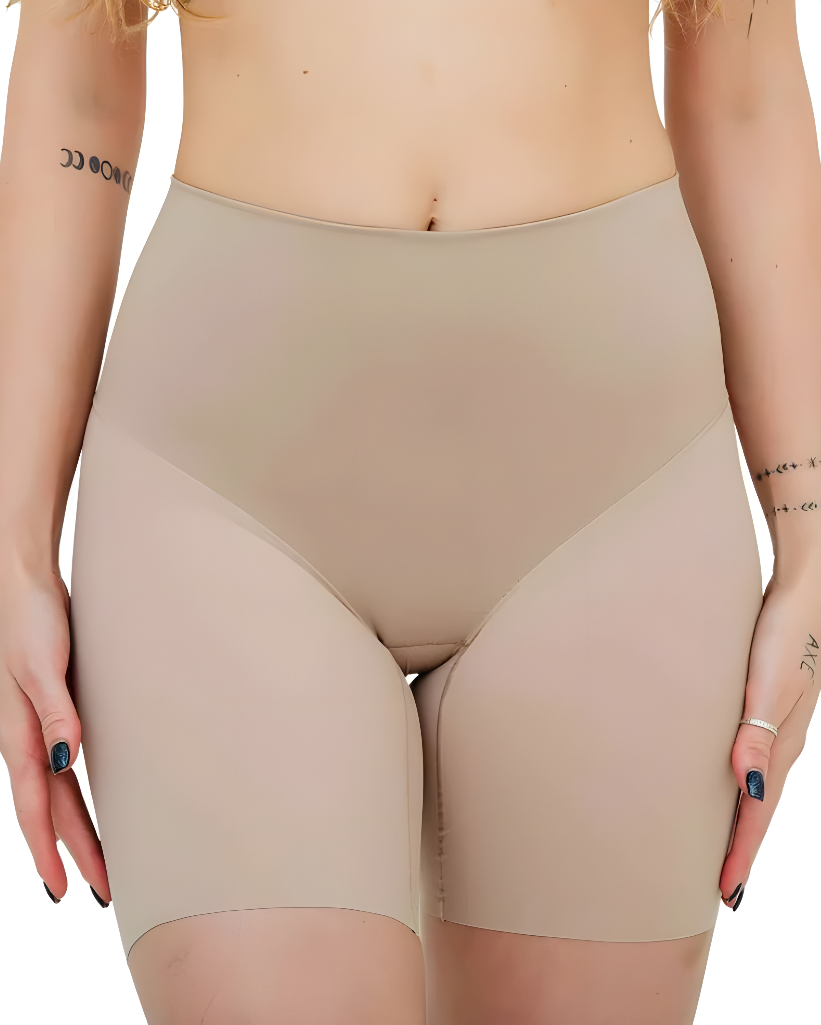 Mesh Comfort High Rise Tummy Sculpting Shorts Tan