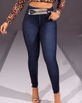 Women's Rhinestone-Embellished Skinny Jeans Blue