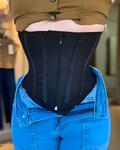 Steel Bone Double-Layer Abdominal Compression Waist Trainer Black