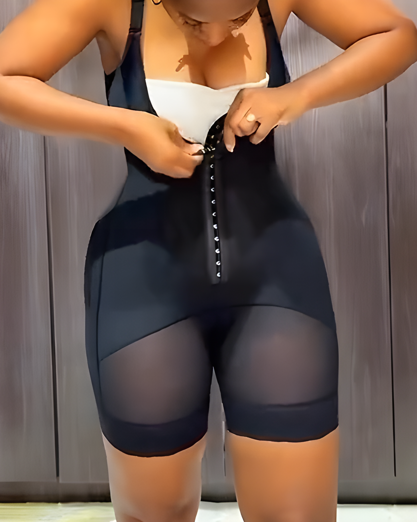 Lace Trim Tummy Sculpting Full Body Shaper