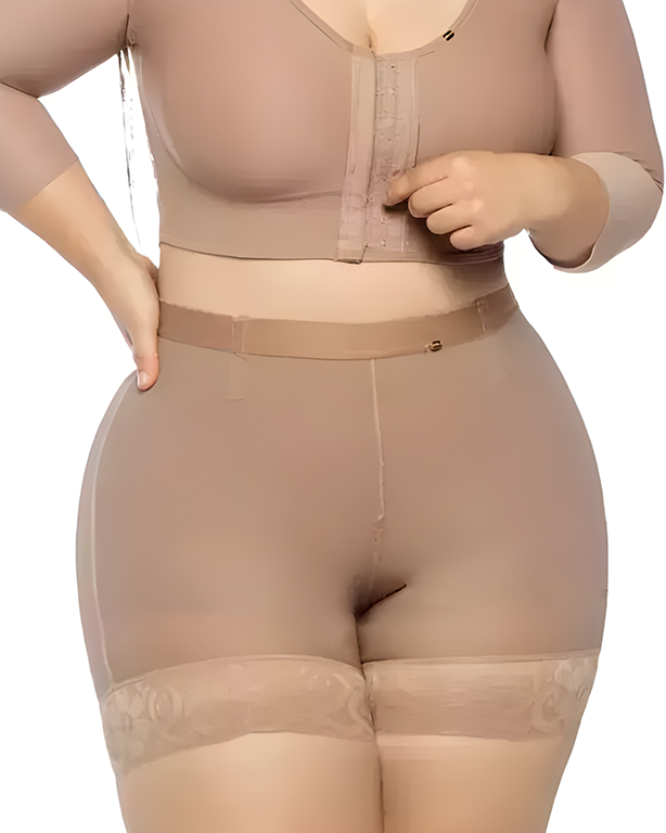 Lace Comfort Sculpting Hip-Lifting Shorts Tan