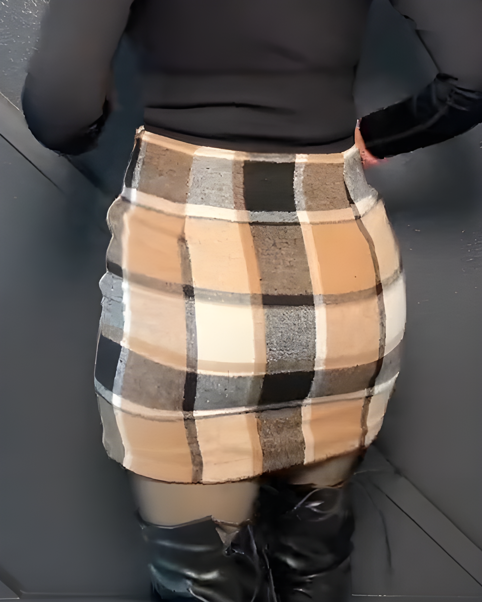 Women's Plaid Bodycon Skirt
