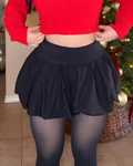 Women's High-Waisted Puffy Skirt Black