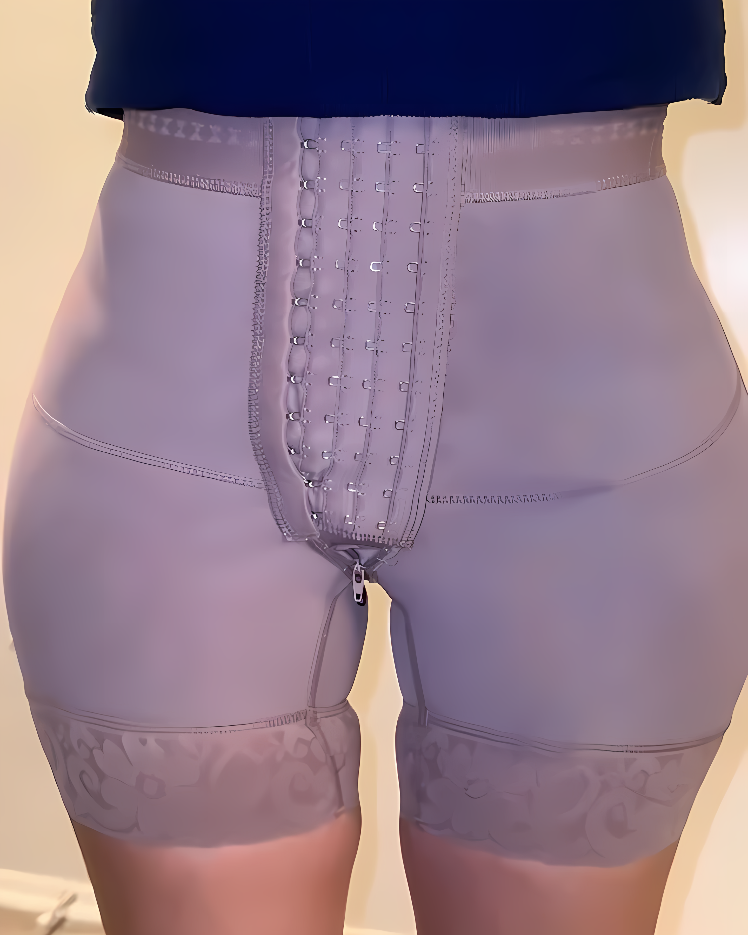 4 Rows Hook Eye High Rise Tummy Sculpting Shorts RosyBrown
