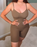 Women's Sleeveless Seamless Tummy Shaping Full Body Shapewear Olive