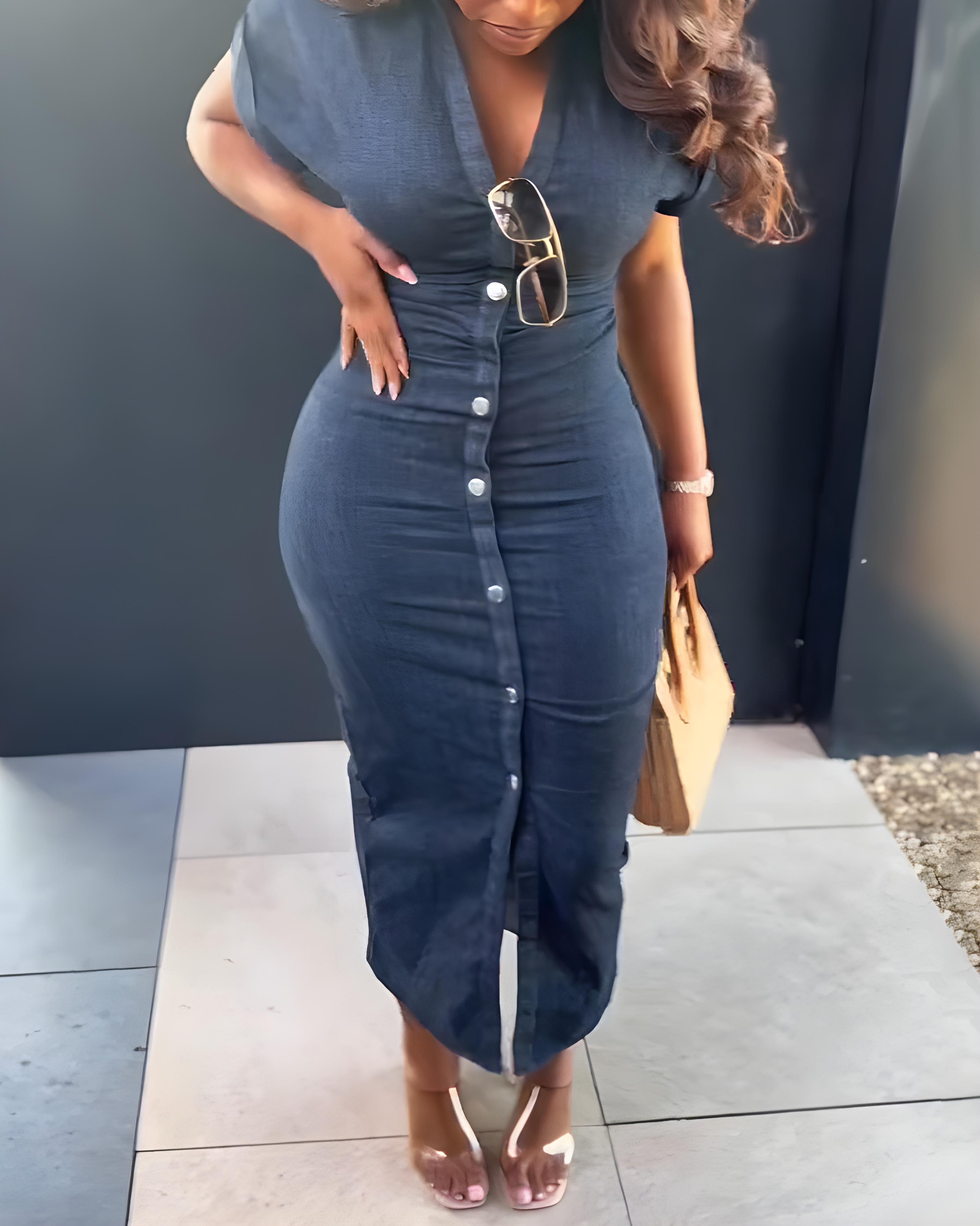 Women's Slim Fit Denim Bodycon Dress