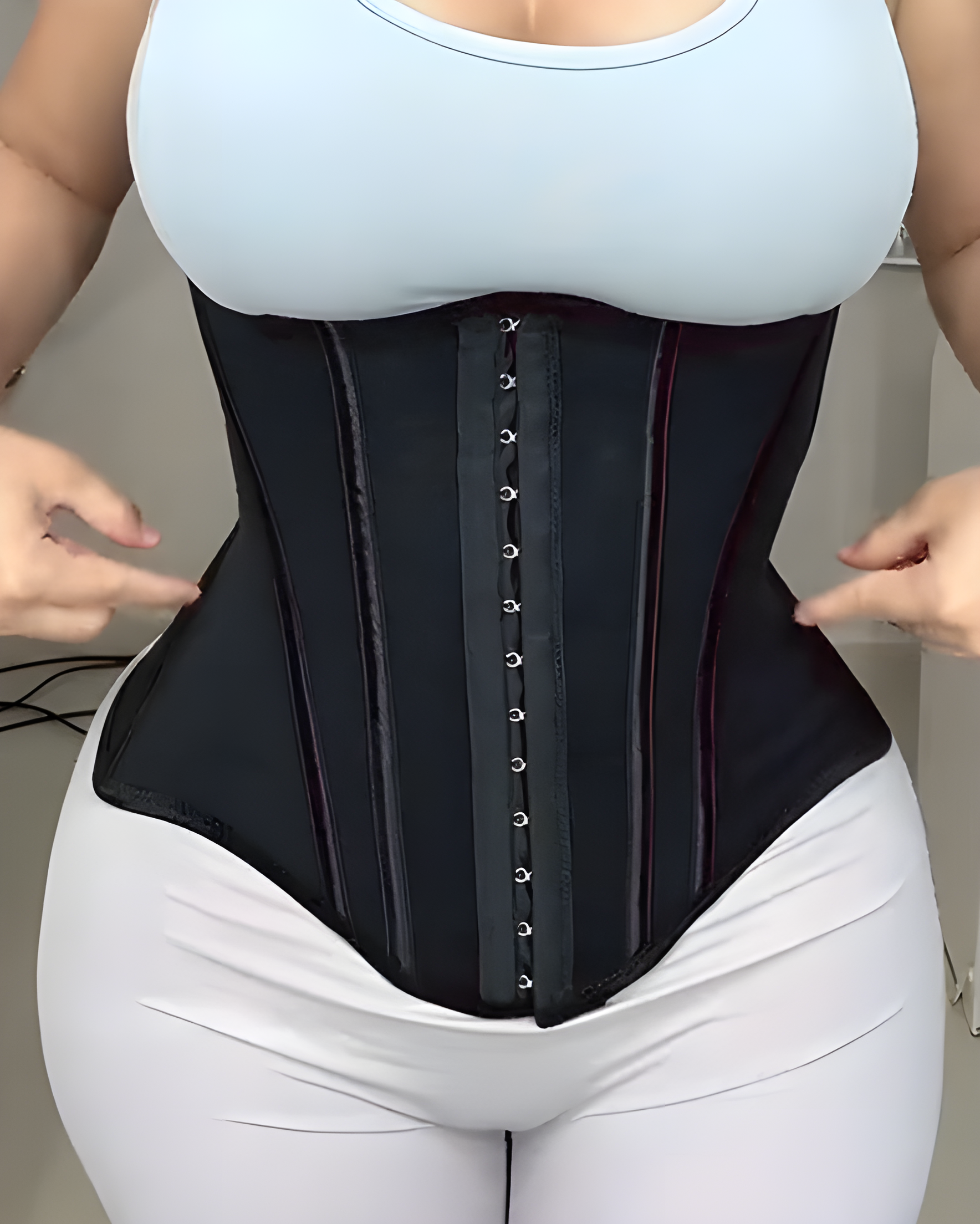Steel-Boned Abdominal Sculpt Waist Trainer Black