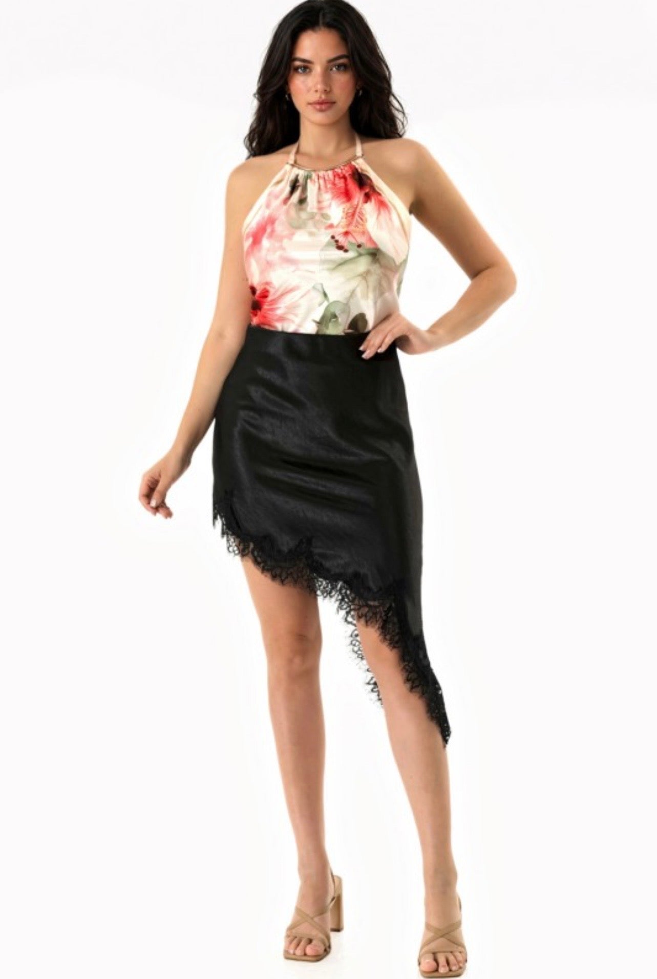 Elegant Edge Satin Skirt
