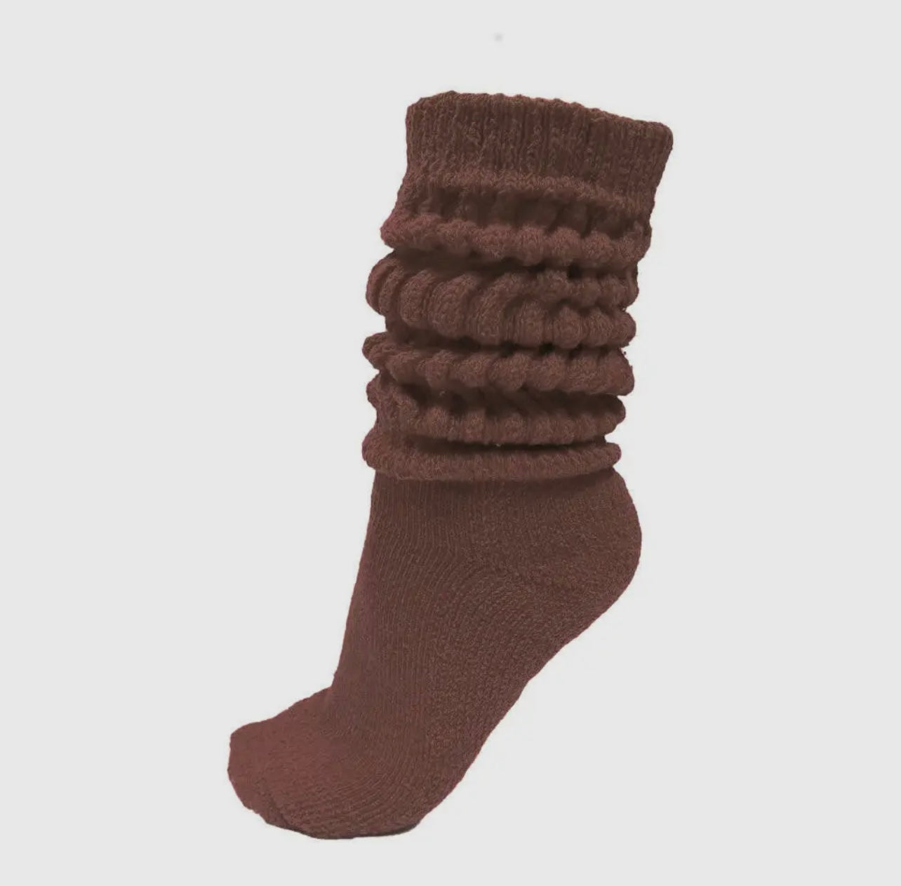Baddie Thick Heavy Extra Long Slouch Socks Brown One size