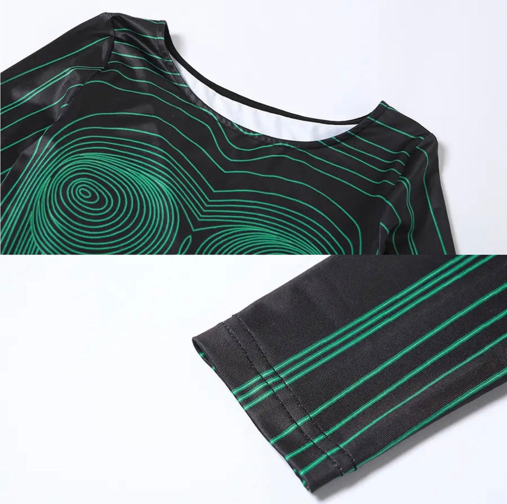 Roxe Black Green Maxi Dress