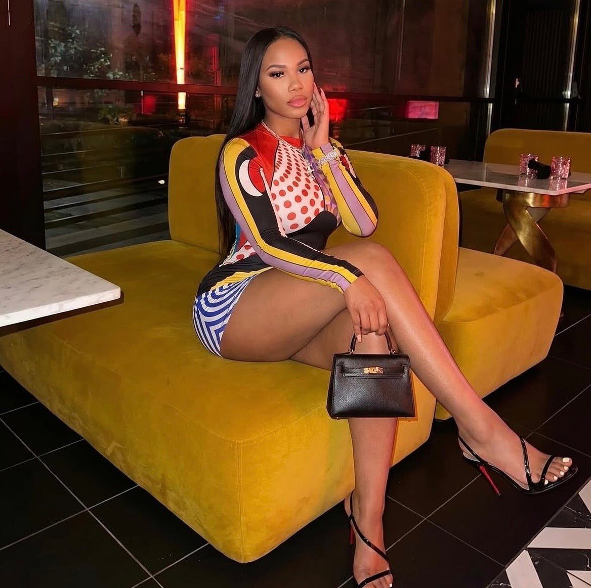 Racer Long Sleeve Skirt Set