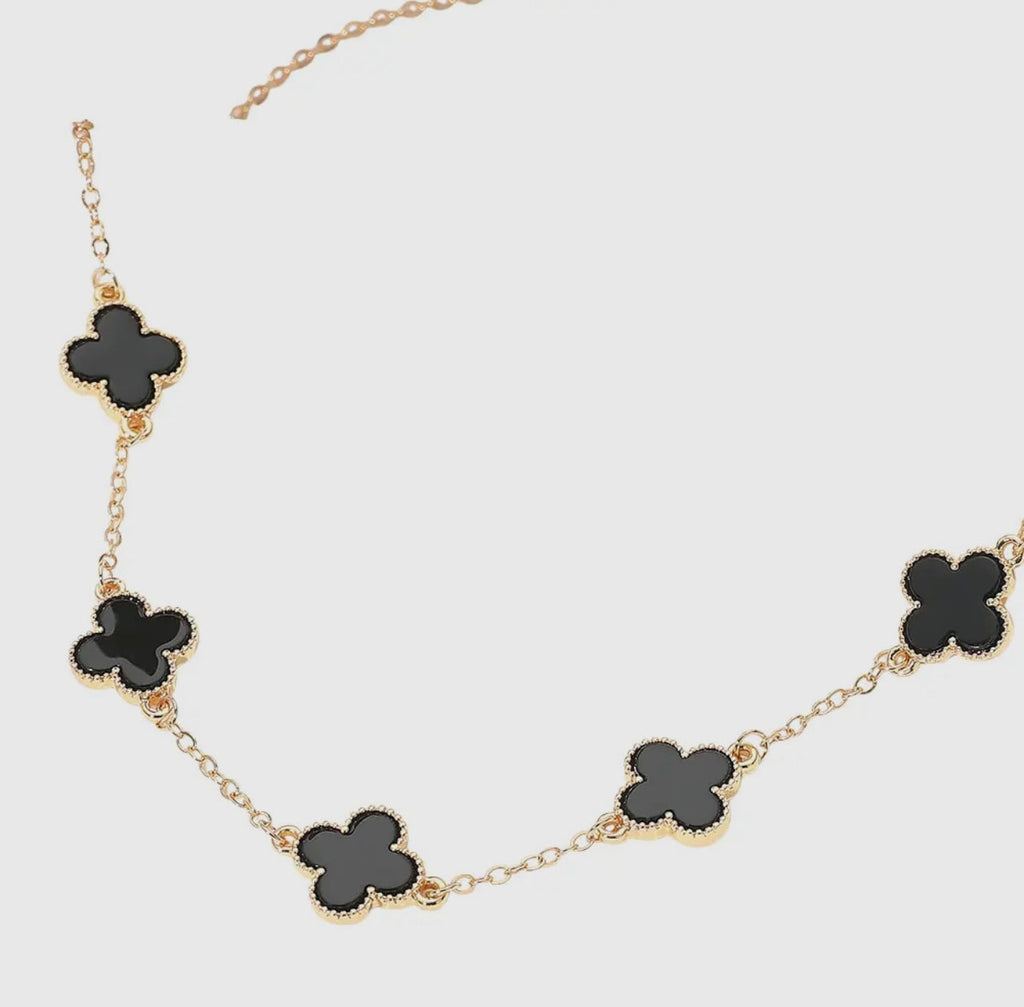 My Lucky Charm Baddie Necklace and Bracelet Set Black