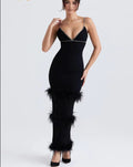 Anna Feather Maxi Dress Black
