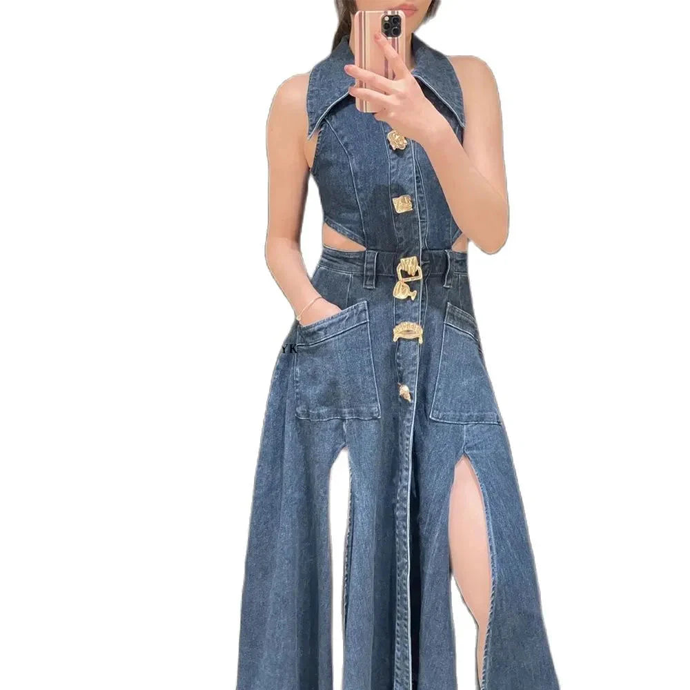 Ariana Denim Maxi Dress