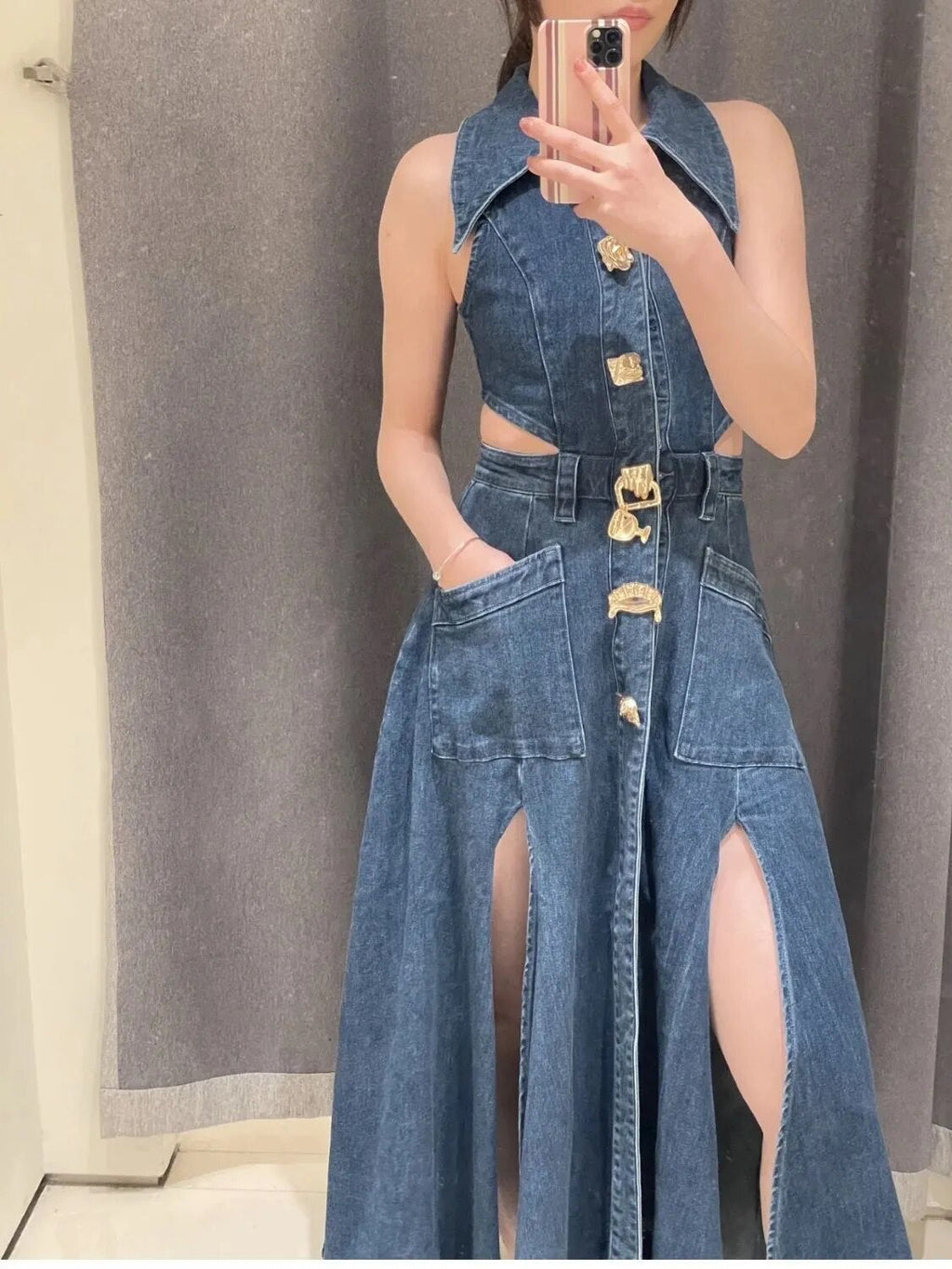 Ariana Denim Maxi Dress