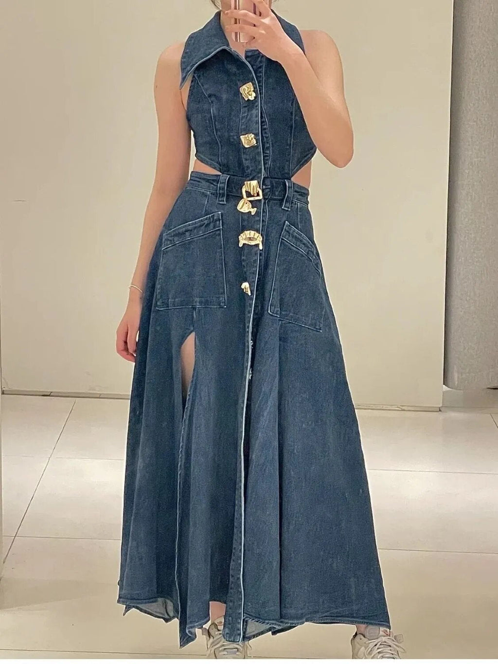 Ariana Denim Maxi Dress