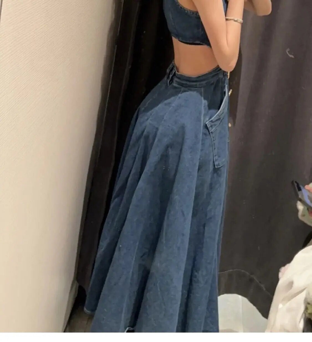 Ariana Denim Maxi Dress