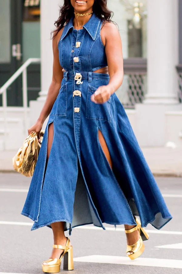 Ariana Denim Maxi Dress