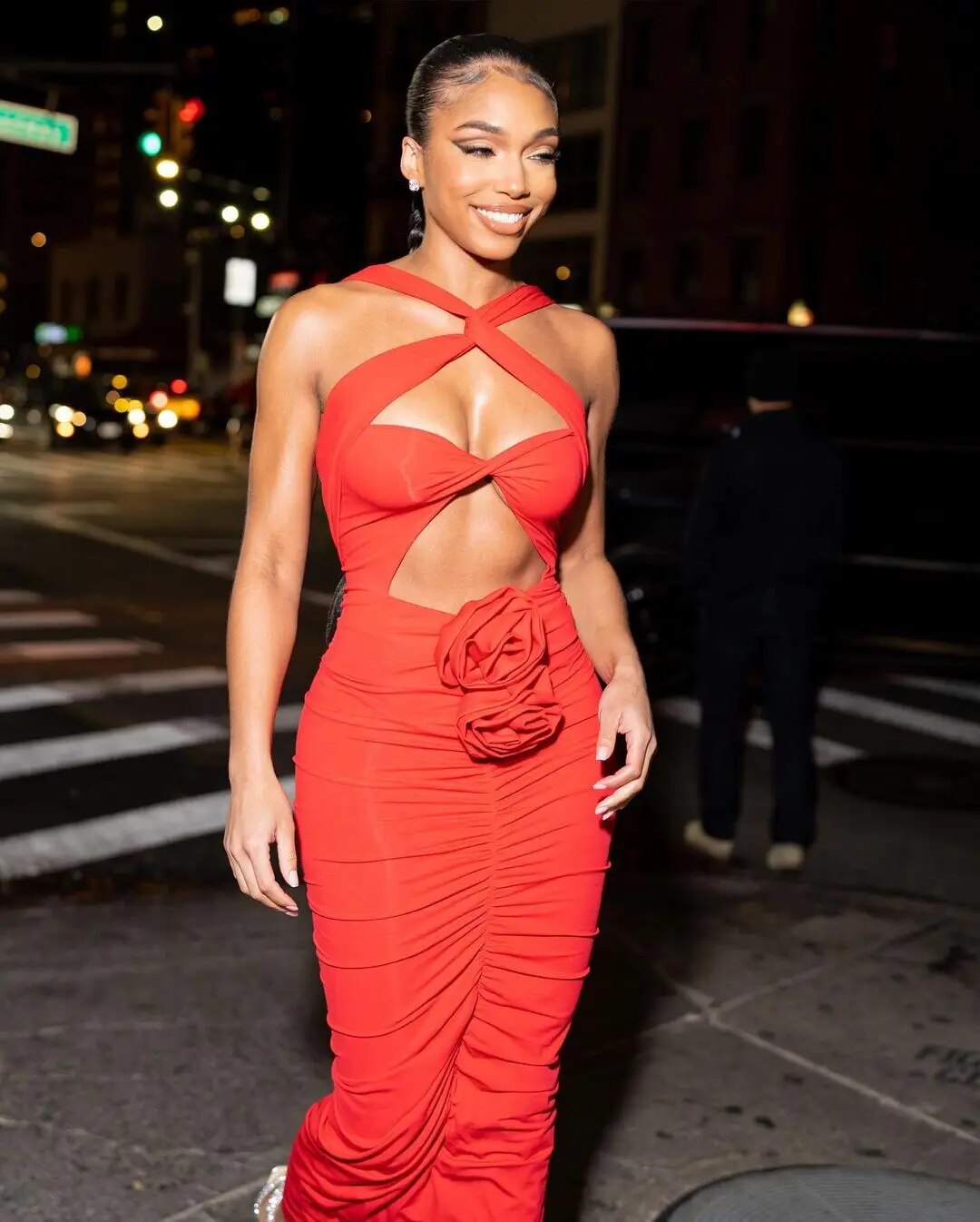 Ayanna Ruched Midi Dress