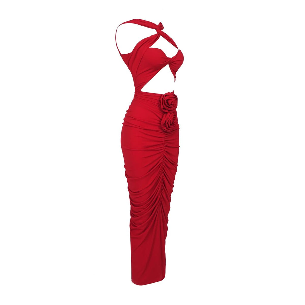 Ayanna Ruched Midi Dress