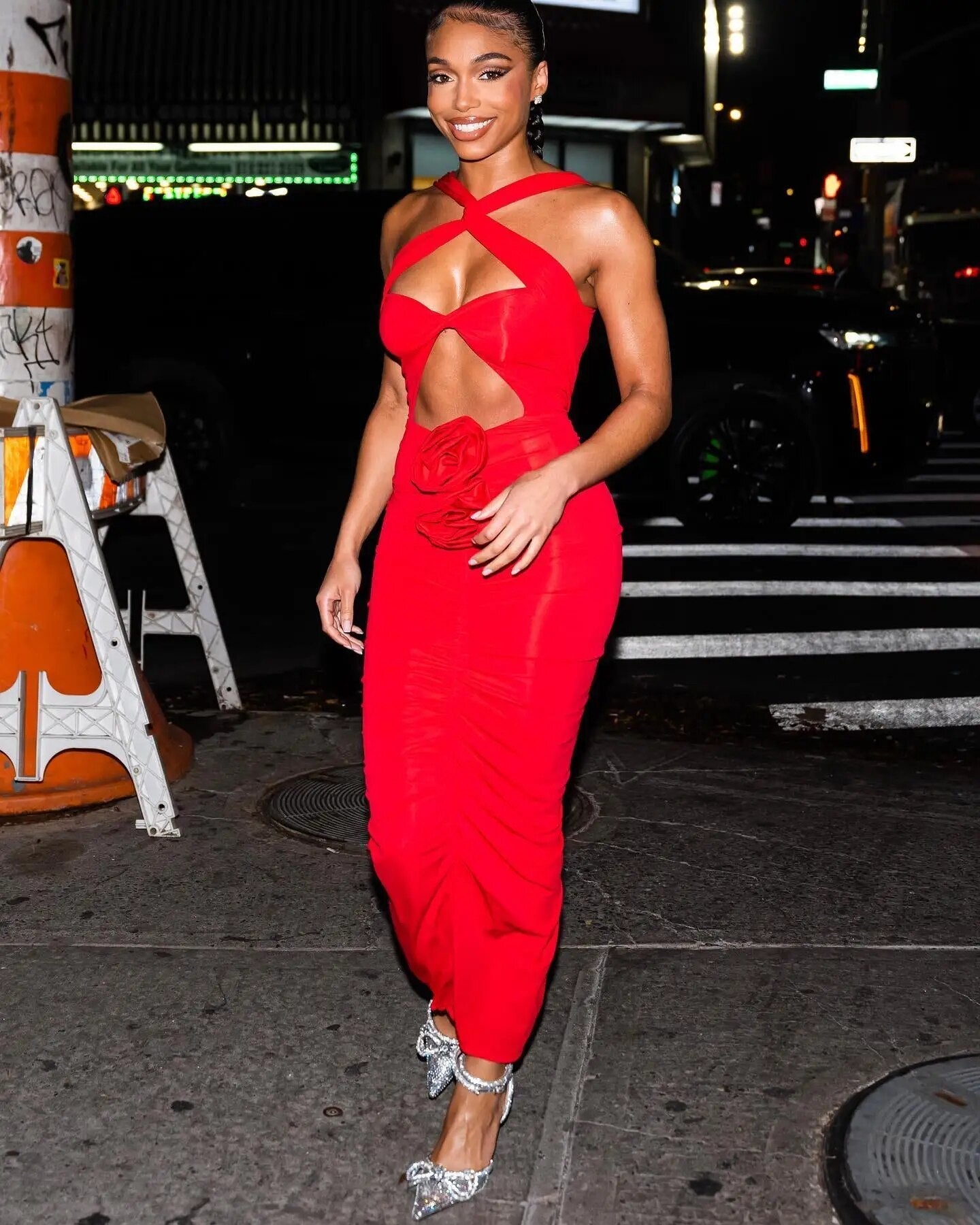 Ayanna Ruched Midi Dress