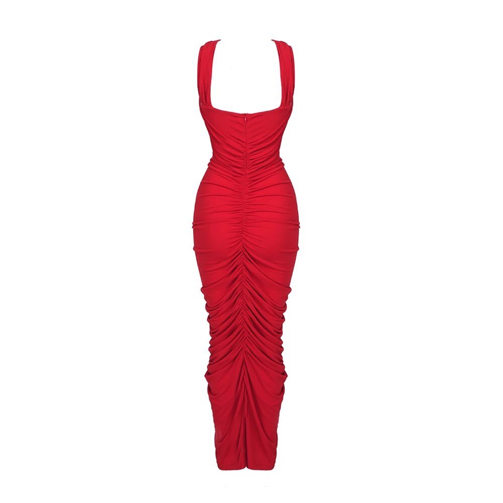 Ayanna Ruched Midi Dress