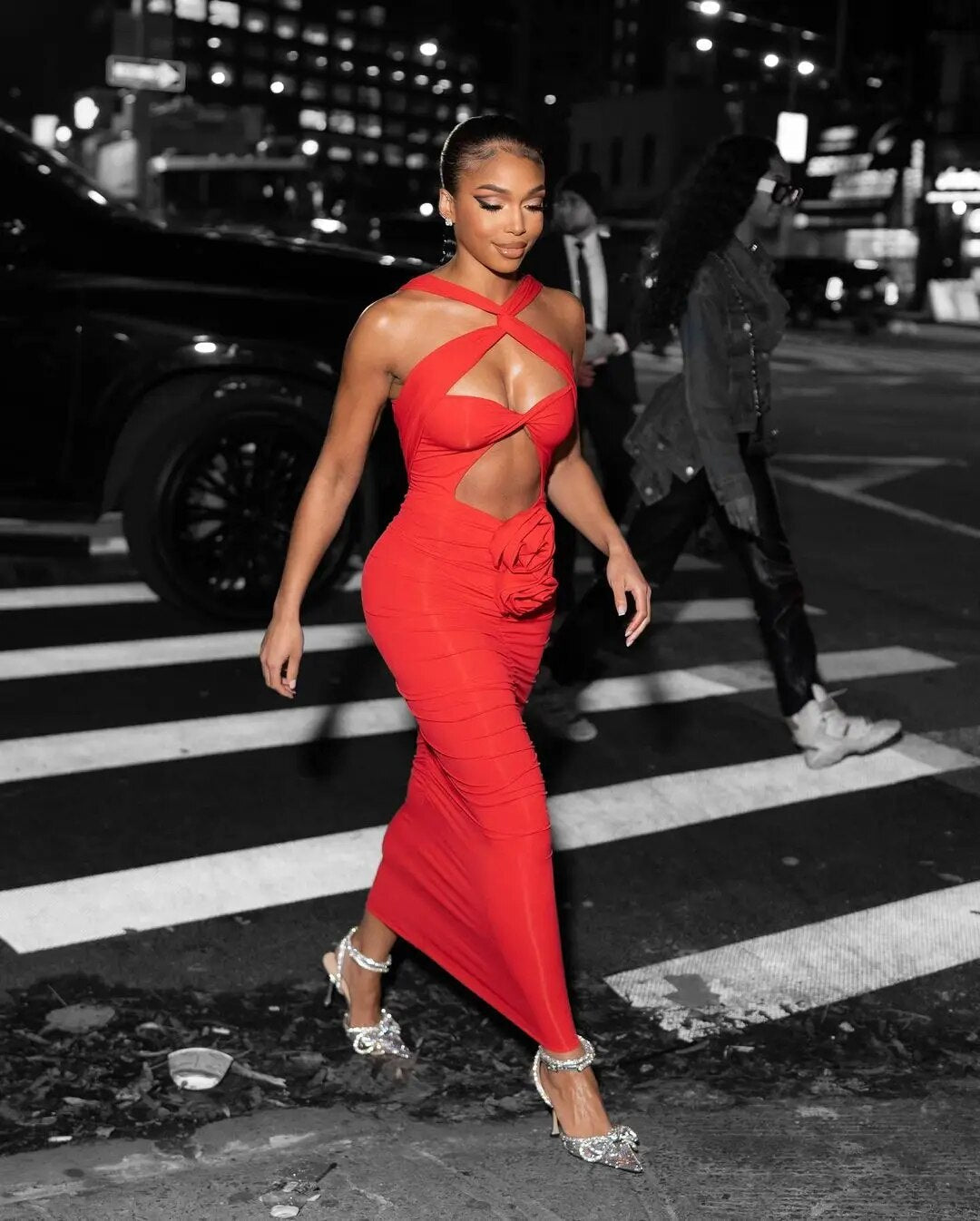 Ayanna Ruched Midi Dress