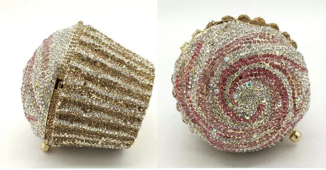 Cupcake Crystal Clutch Bag