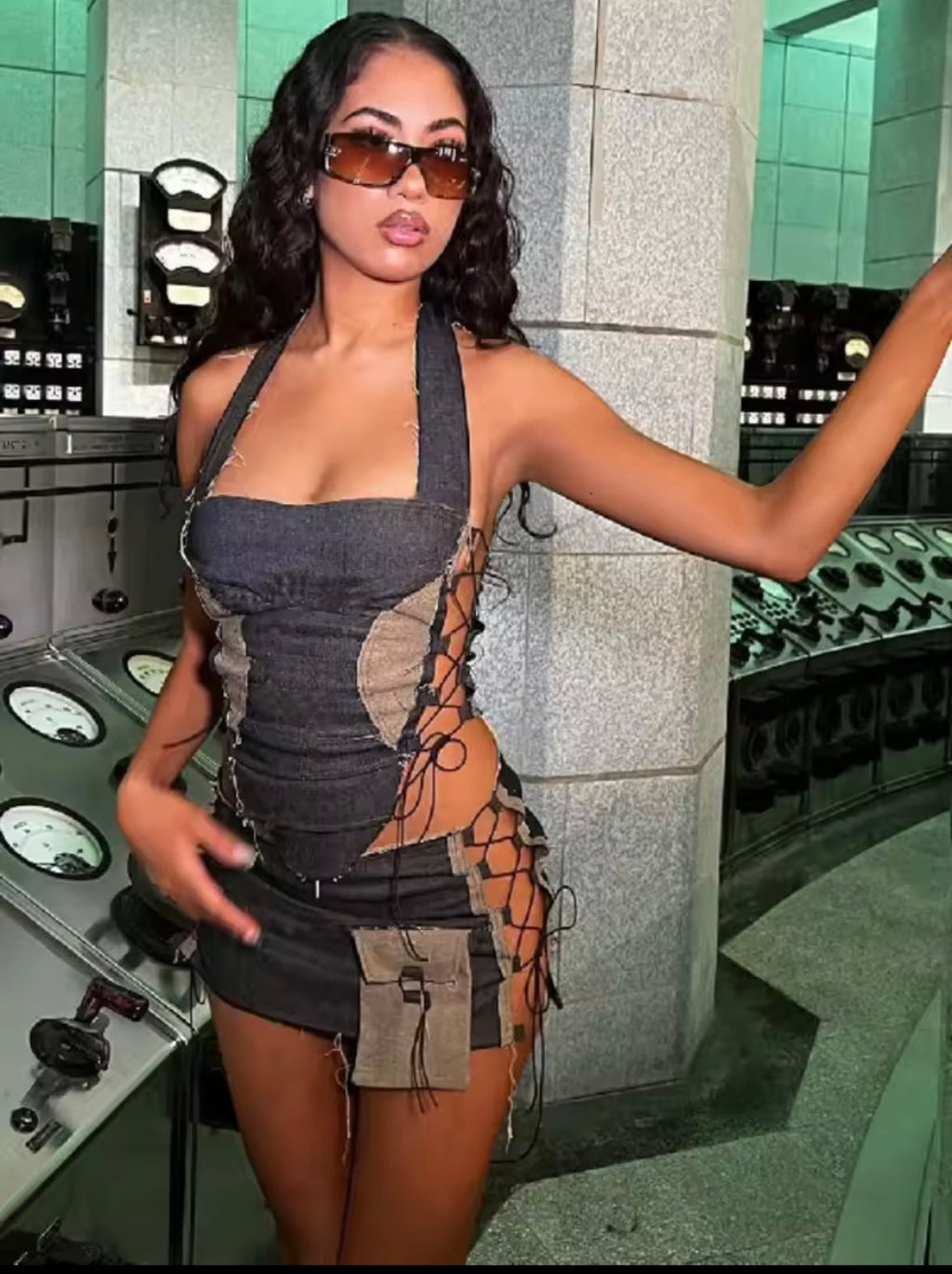 Y2k baddie denim co ord set