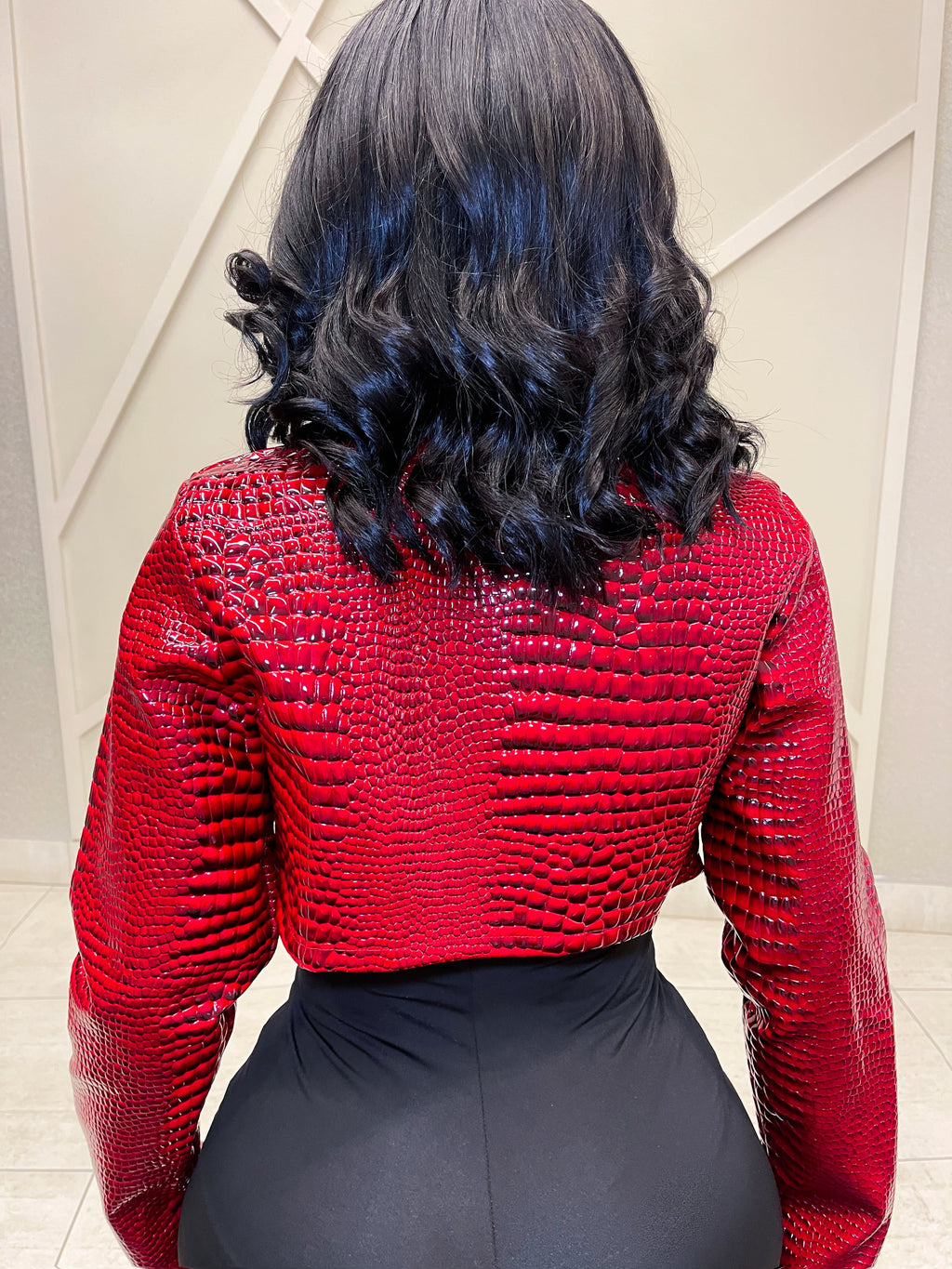 “MYA” CROC CROP JACKET (S-XL)